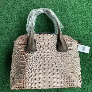 Women Ostrich Embossed Faux Leather Handbag